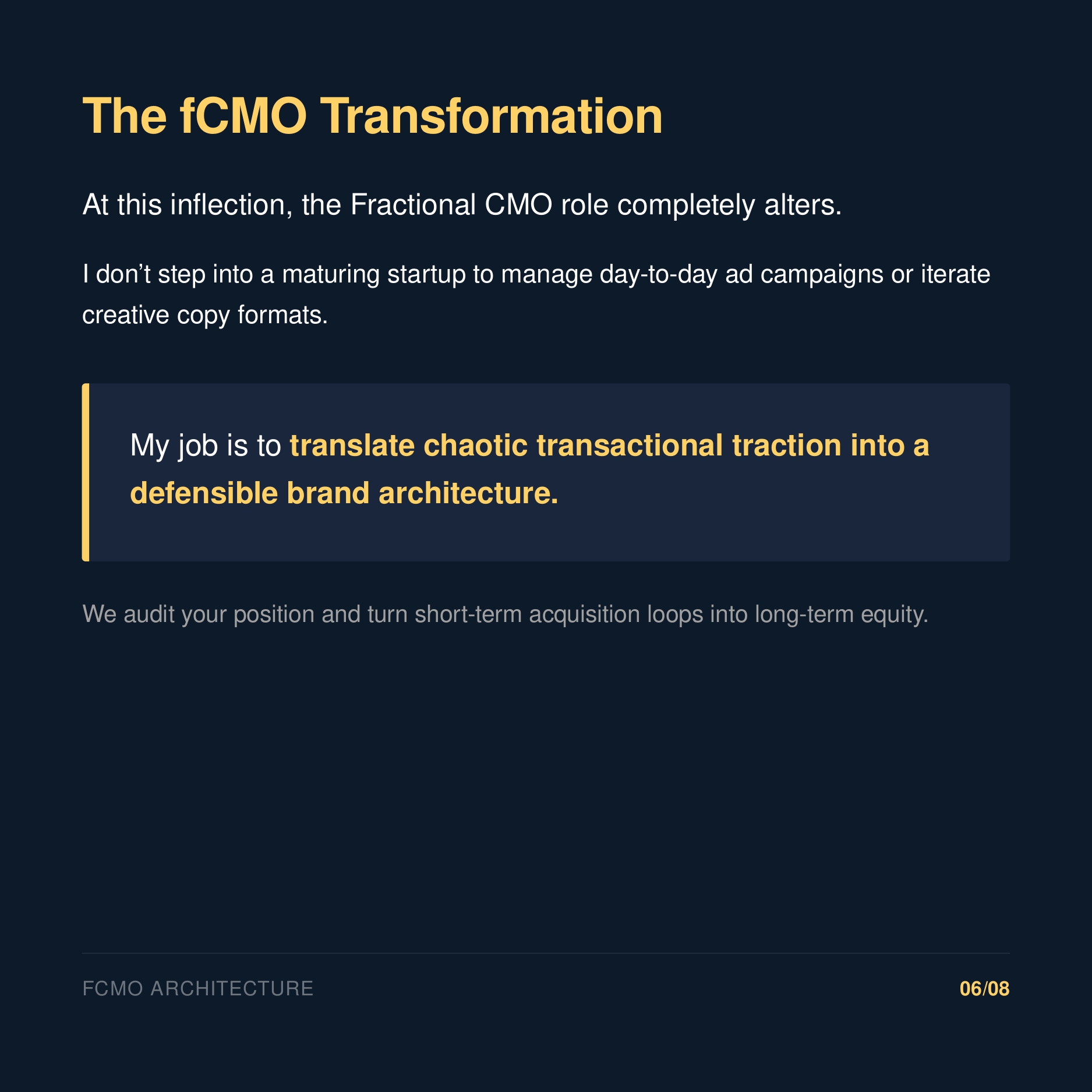The fCMO Transformation