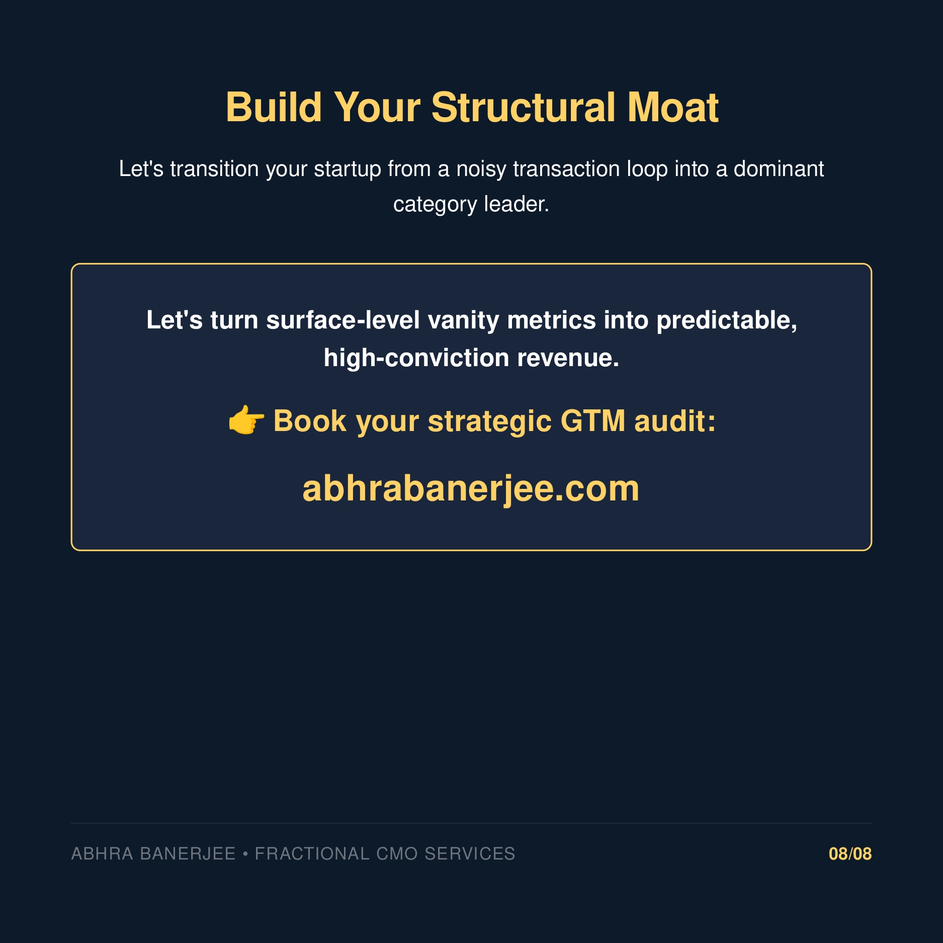 Build Your Structural Moat